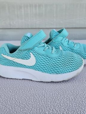 Nike Tanjun TDV EasyOn Hook & Loop Sneaker SZ 10C Aurora Green 818386-301